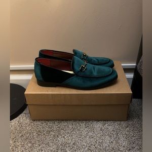 Luxury Velvet Penny Loafers in green